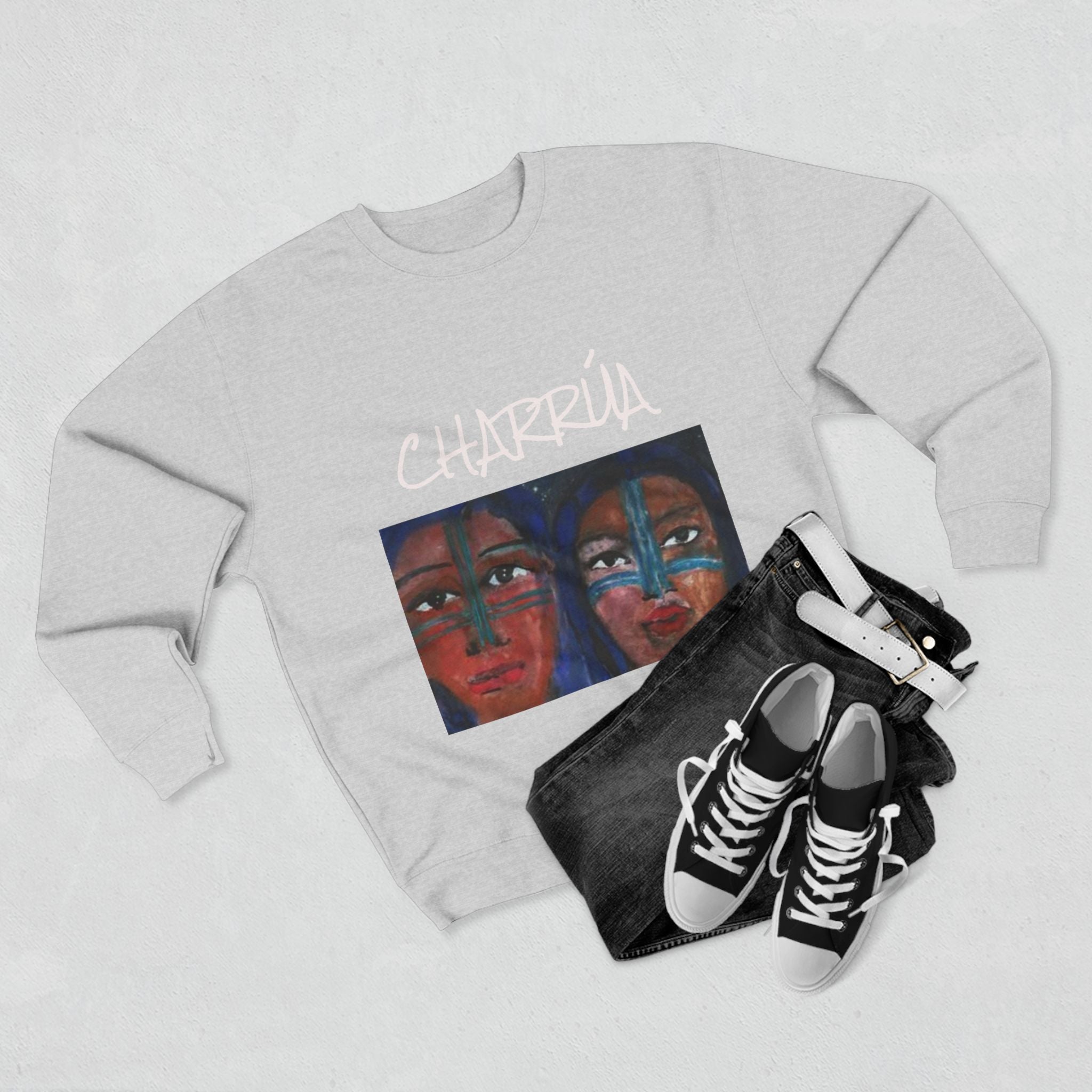 Vibrant Cultural Sweatshirt, Artistic Crewneck, Unique Gift, Cozy Layer, Spirit of Freedom, Perfect for Casual Outings, Eco-Friendly Fashion