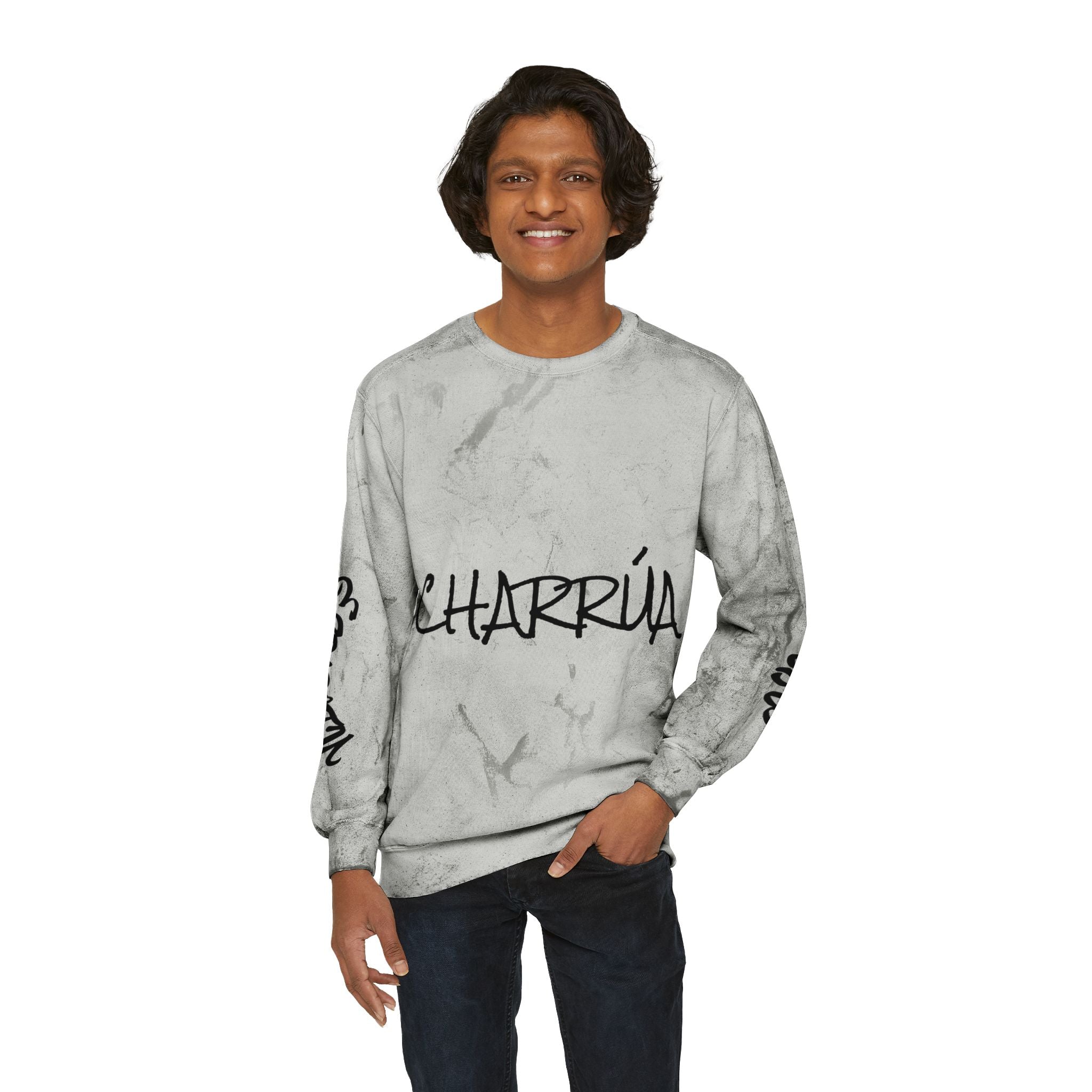 Color Blast Crewneck Sweatshirt, Trendy Unisex Pullover, Unique Graphic Sweatshirt, Cozy Winter Apparel, Fun Penguin Design